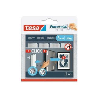 tesa Powerstrips Click Klett-Klebepads 77720, S, 4 St�ck