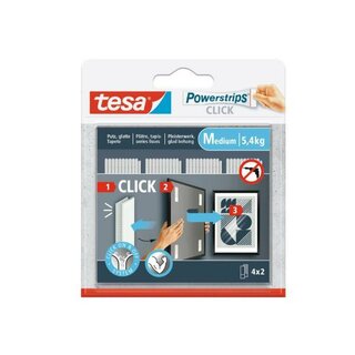 tesa Powerstrips Click Klett-Klebepads 77721, M, 4 St�ck