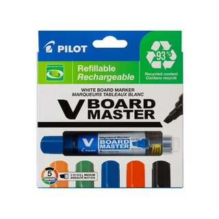 Pilot Whiteboardmarker V-Board Master 5081S5BG, refill, Keil, 6.0mm (M), 5er Set