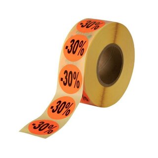 VKF Renzel Rabattetiketten 30% 12.0276.89, Rot, 1000 St�ck