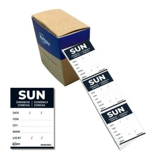 Avery Zweckform Tages-Etiketten, Sonntag, 40x56mm, schwarz/wei�, 500 St�ck