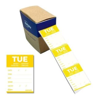 Avery Zweckform Tages-Etiketten, Dienstag, 40x56mm, gelb/wei�, 500 St�ck