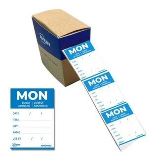Avery Zweckform Tages-Etiketten, Montag, 40x56mm, blau/wei�, 500 St�ck