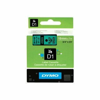 DYMO D1 Schriftband 45809, 19mm x 7m, schwarz auf gr�n