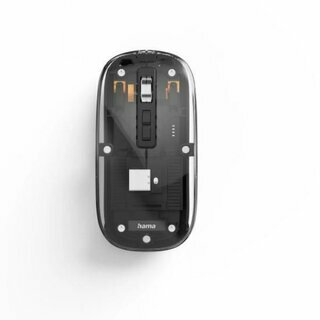 Hama Multi-Device-Maus WM-600, kabellos, Funk/BT, flach, 6 Tasten, transparent