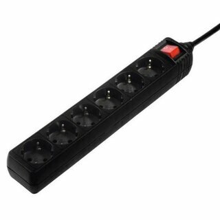 Hama Steckdosenleiste 6-fach, mit Schalter, 1,4m, schwarz