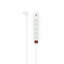 Hama Steckdosenleiste, 5-fach, USB-A 17W, Schalter, 1,4...