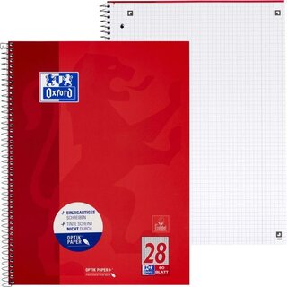 Oxford Collegeblock  50361, A4+, kariert, 90g, 4fach gelocht, 80 Blatt