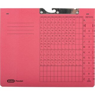 Elba Pendelhefter 100560098 Kaufm�nnisch, Manilakarton, 250g, A4, rot