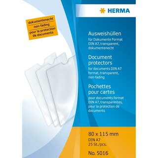 Herma Ausweish�lle 5016, 80 x 115mm, f�r DIN A7, 25 St�ck