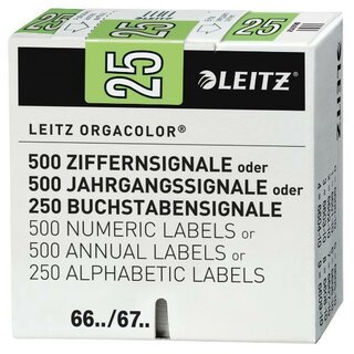 Jahressignal Orgacolor Leitz 67551055, f�r 2025, 500 St�ck in der Schachtel