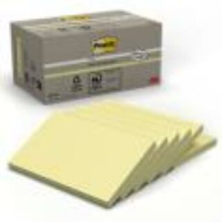 Post-it Recycling�Notes, 76 x 127 mm, 6 x 100 Blatt, gelb