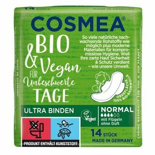 Cosmea Bio Ultra Binden mit Fl�geln, ohne Duft, 14 St�ck