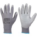 goodjob Grey Grip Pu-Handschuhe, Gr��e 8, grau, 1 Paar