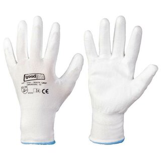 goodjob White Grip PU-Handschuhe, Gr��e 10, wei�, 1 Paar