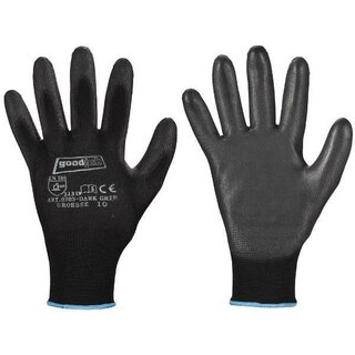 goodjob Dark Grip PU-Handschuhe, Gr��e 8, schwarz, 1 Paar