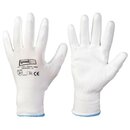 goodjob White Grip PU-Handschuhe, Gr��e 6, wei�, 1 Paar