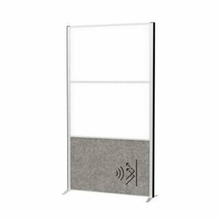 MAUL Stellwandsystem MAULconnecto 2x WB 1x Akustik dunkel, Stand, silber