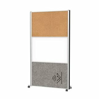 MAUL Stellwandsystem MAULconnecto 1Akustik dunk. 1WB 1Kork Mobil, silber