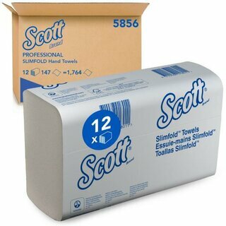 Scott 5856 Slimfold Falthandt�cher, wei�, 1-lagig, 12 Packungen x 147 T�cher
