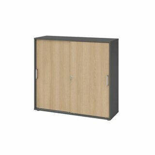 Hammerbacher Schiebet�renschrank, graphit/eiche