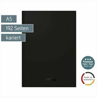 Brunnen Notizbuch Premium Colour Line, A5, 90g, kariert, onyx