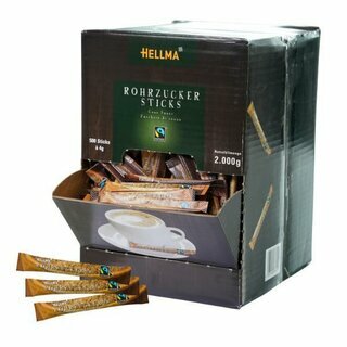 Hellma Fairtrade Rohrzuckersticks, 500 Sticks je 4g