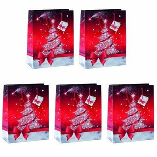 Geschenktasche Sigel GT022, Ma�e: 26 x 33 x 12cm, large, rot, 5 St�ck