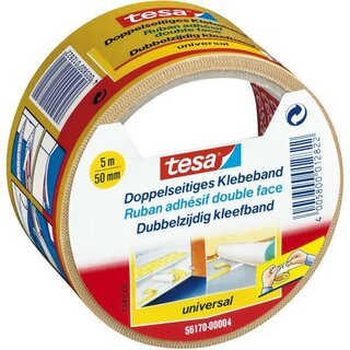 tesa Doppelseitiges Klebeband 56170, universal, 5m x 50mm