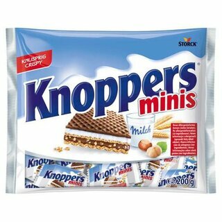 Knoppers Minis, 20 einzeln verpackte Waffelschnitten, 200g