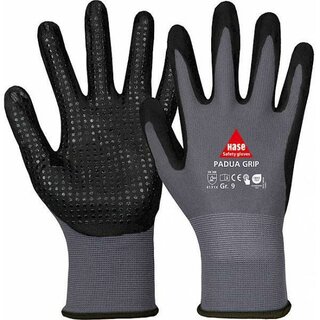 Hase Montagehandschuhe Padua Grip 508150, Gr��e: 6, grau/schwarz, 1 Paar