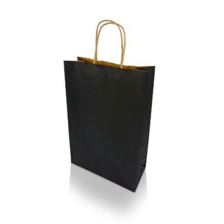 H-Green Papiertragetasche 220x330x100mm schwarz, 25 St�ck