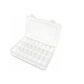 Pollin Sortimentsbox 800493, 200 x 135 x 38mm, 24 F�cher, transparent, 5 St�ck