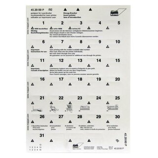 Mappei 452000/92P Folienreiter, 1-31, 30 mm breit, wei�