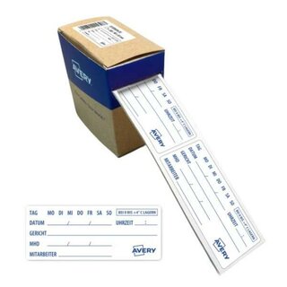 Avery Zweckform Lebensmittel-Etiketten Proben, 98x40mm, wei�, 300 St�ck