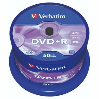 Verbatim DVD+R 4,7GB 16x Spindel 43550, 50 St�ck