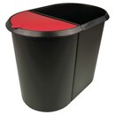 Helit H6103992 System Papierkorb the double, schwarz/rot