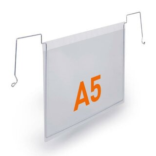 Durable 118419 Drahtb�geltasche, A5 quer, PP, 50 St�ck
