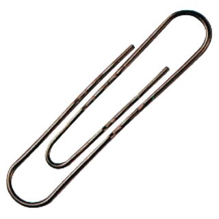 Aktenklammer, rund, gewellt, Metall, verkupfert, L: 50 mm