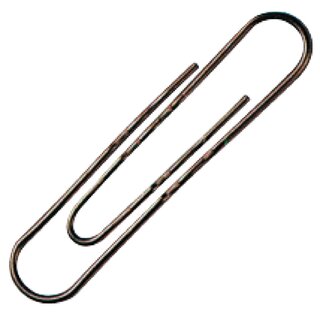 Aktenklammer, rund, gewellt, Metall, verkupfert, L: 77 mm