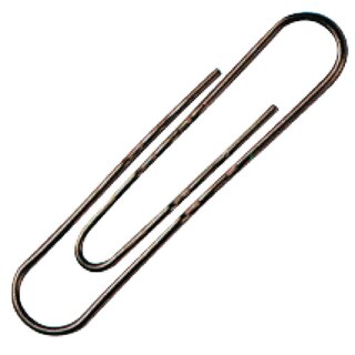 Aktenklammer, rund, glatt, Metall, verkupfert, L: 50 mm
