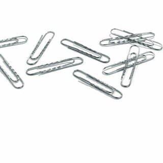Aktenklammer, rund, gewellt, Metall, verzinkt, L: 77 mm