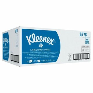 Falthandtcher Kleenex 6778, Ultra, V-Falz, Interfold, 2-lagig, wei, 1860 Stck