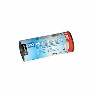 Müllbeutel Papstar 12065, 30 Liter, grau, 20 Stück