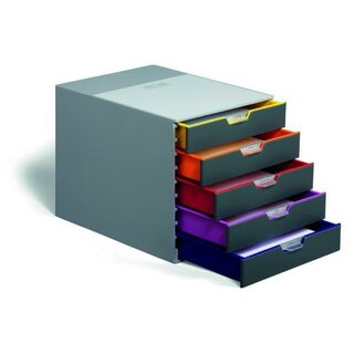 Durable Schubladenbox 7605 Varicolor, 5 Schubladen, A4+...