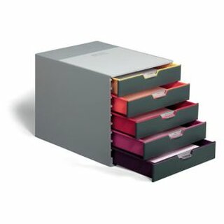 Schubladenbox Durable 7605 Varicolor, 5 Schubladen, A4+ und C4, grau