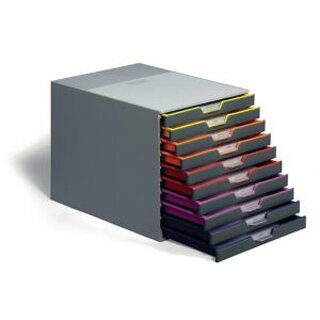Schubladenbox VARICOLOR, mit 10 Schubladen, 292 x 356 x 280 mm, grau