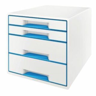 Schubladenbox Leitz 5213 WOW, 4 Schubladen, wei/blau