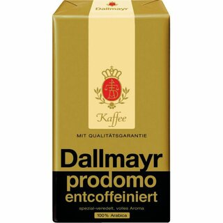 Kaffee Dallmayr Prodomo FSE55002091, entkoffeiniert, gemahlen, 500g