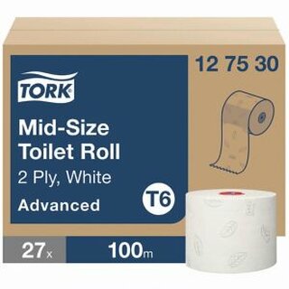 Toilettenpapier Tork 127530 Advanced Compact, 2-lagig, wei, 27 Stck